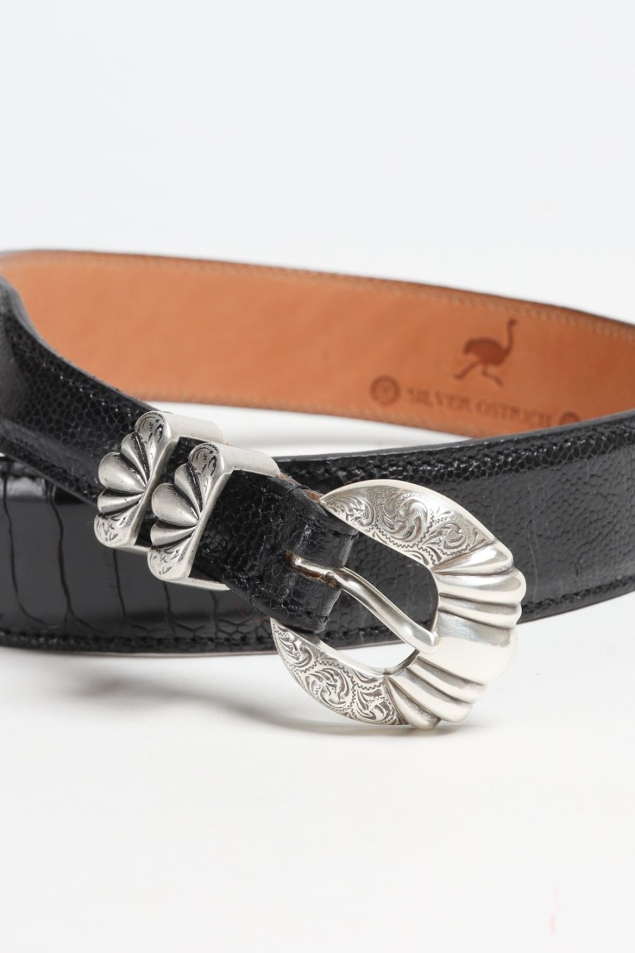 Accessoires Silver Ostrich | Ceinture Versailles Ostrich En Noir