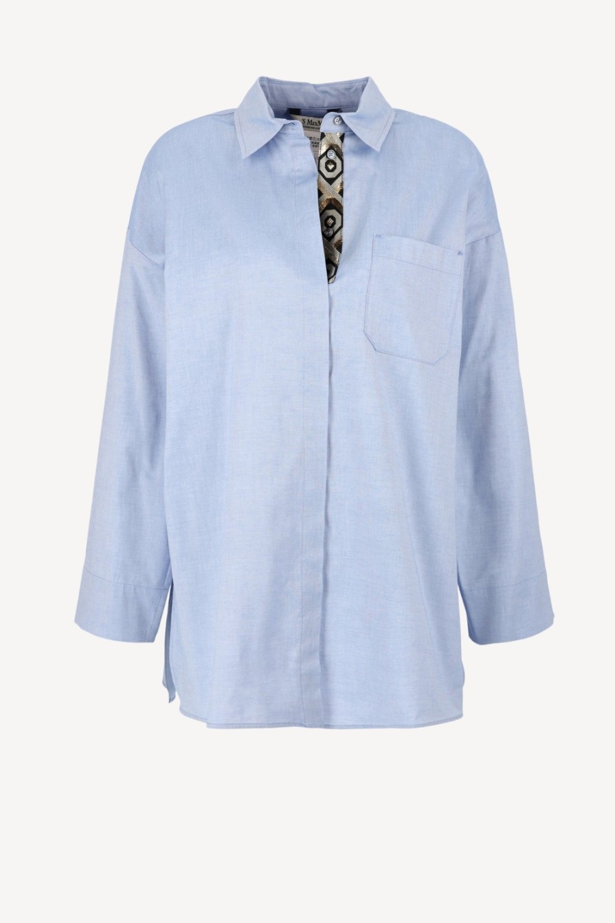Vetements S Max Mara | Blouse Sylvie Oxford En Bleu Azur