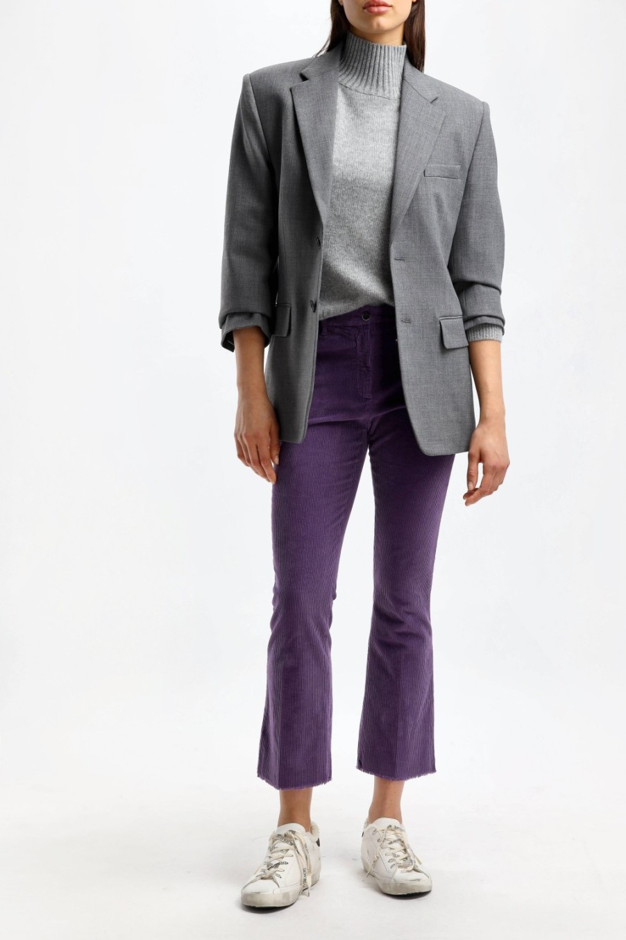 Vetements Allude | Pull A Col Roule Oversized En Gris