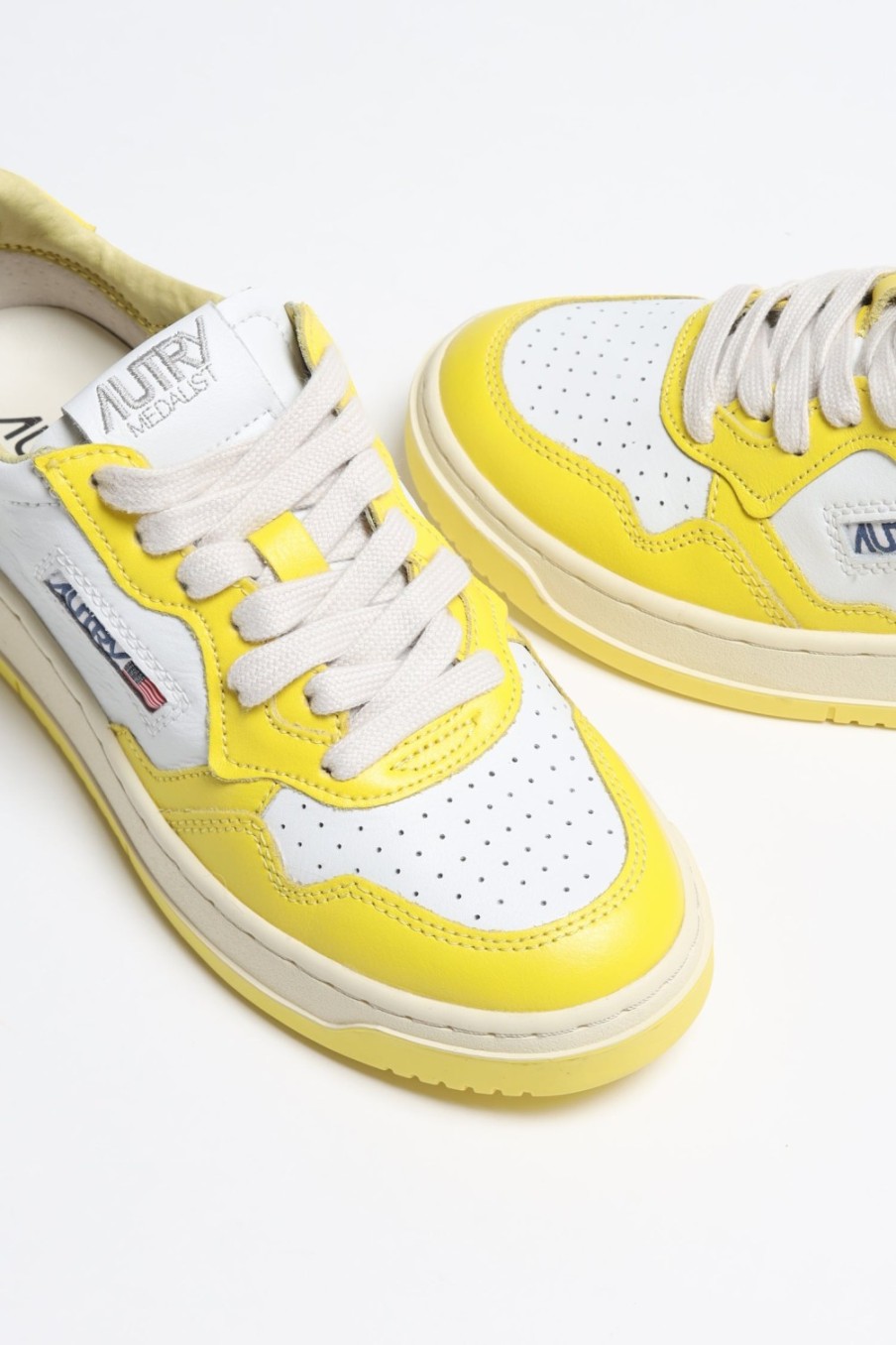 Chaussures Autry | Baskets Bicolor Up En Blanc/Jaune