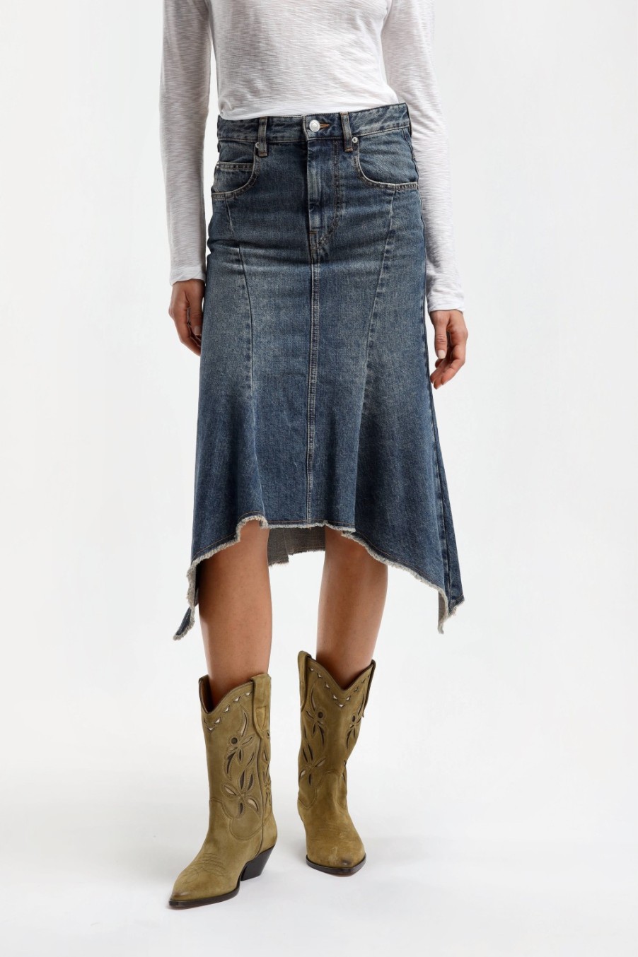 Vetements Isabel Marant | Jupe Nyda En Bleu Fonce