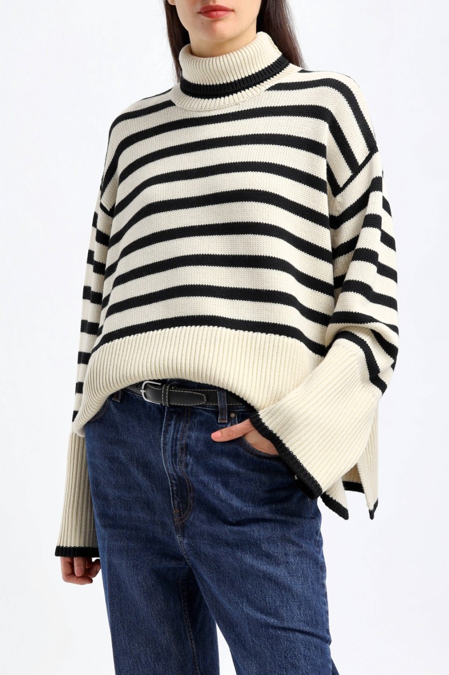 Vetements Toteme | Pull-Over Signature Stripe En Sable Clair