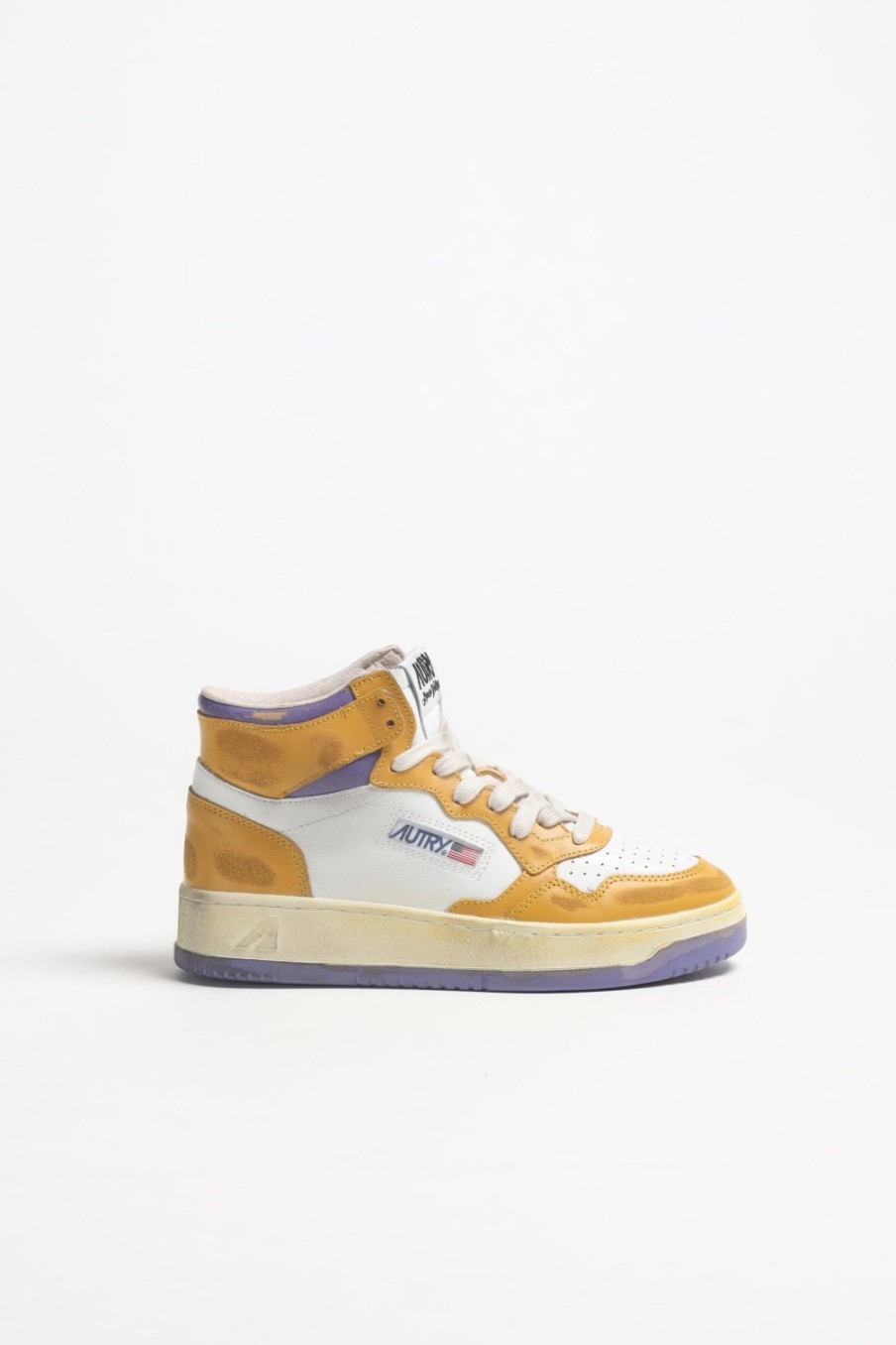 Chaussures Autry | Baskets Super Vintage Mid En Jaune/Violet