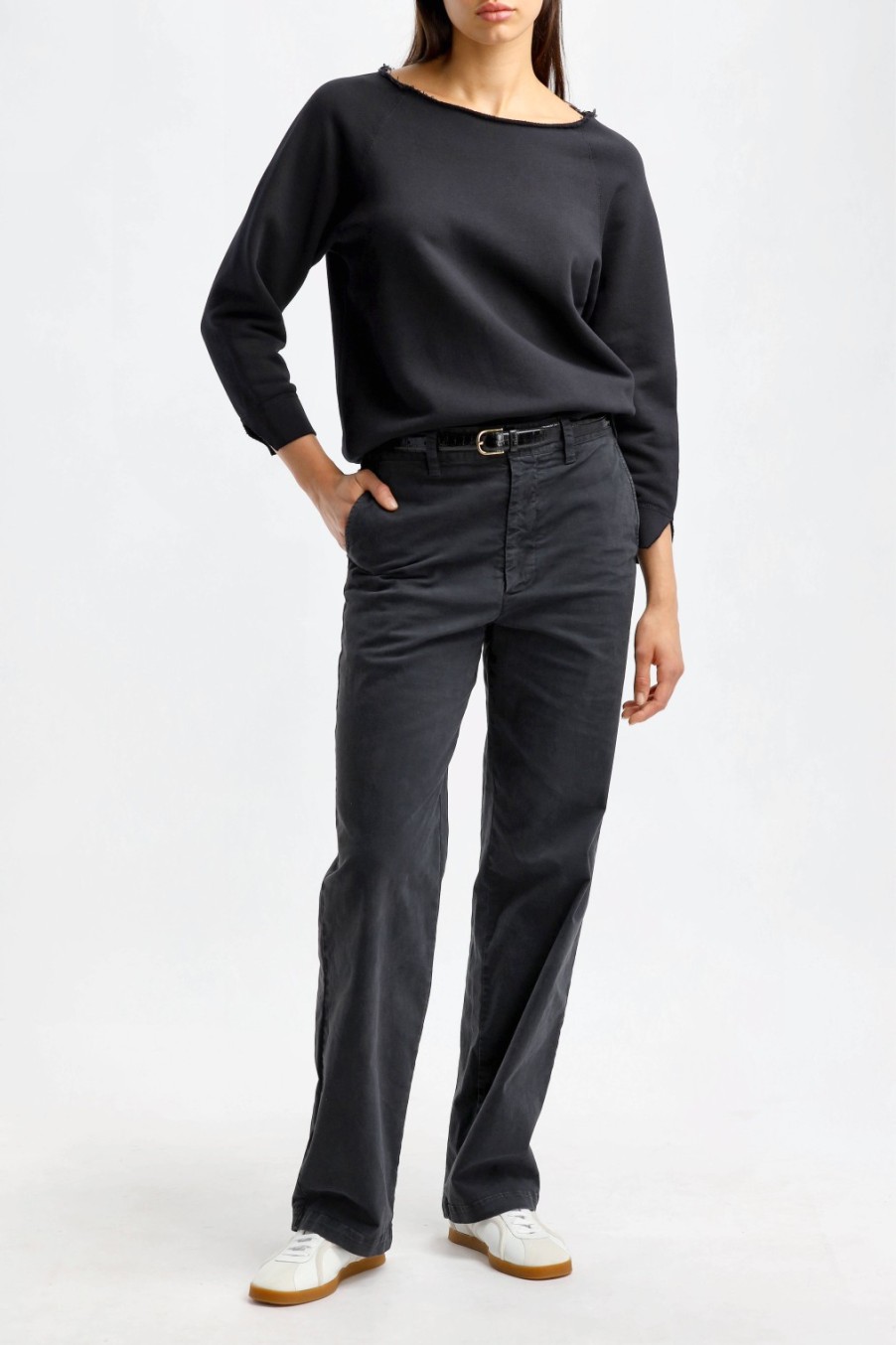 Vetements Nili Lotan | Sweat-Shirt Luka En Noir Delave