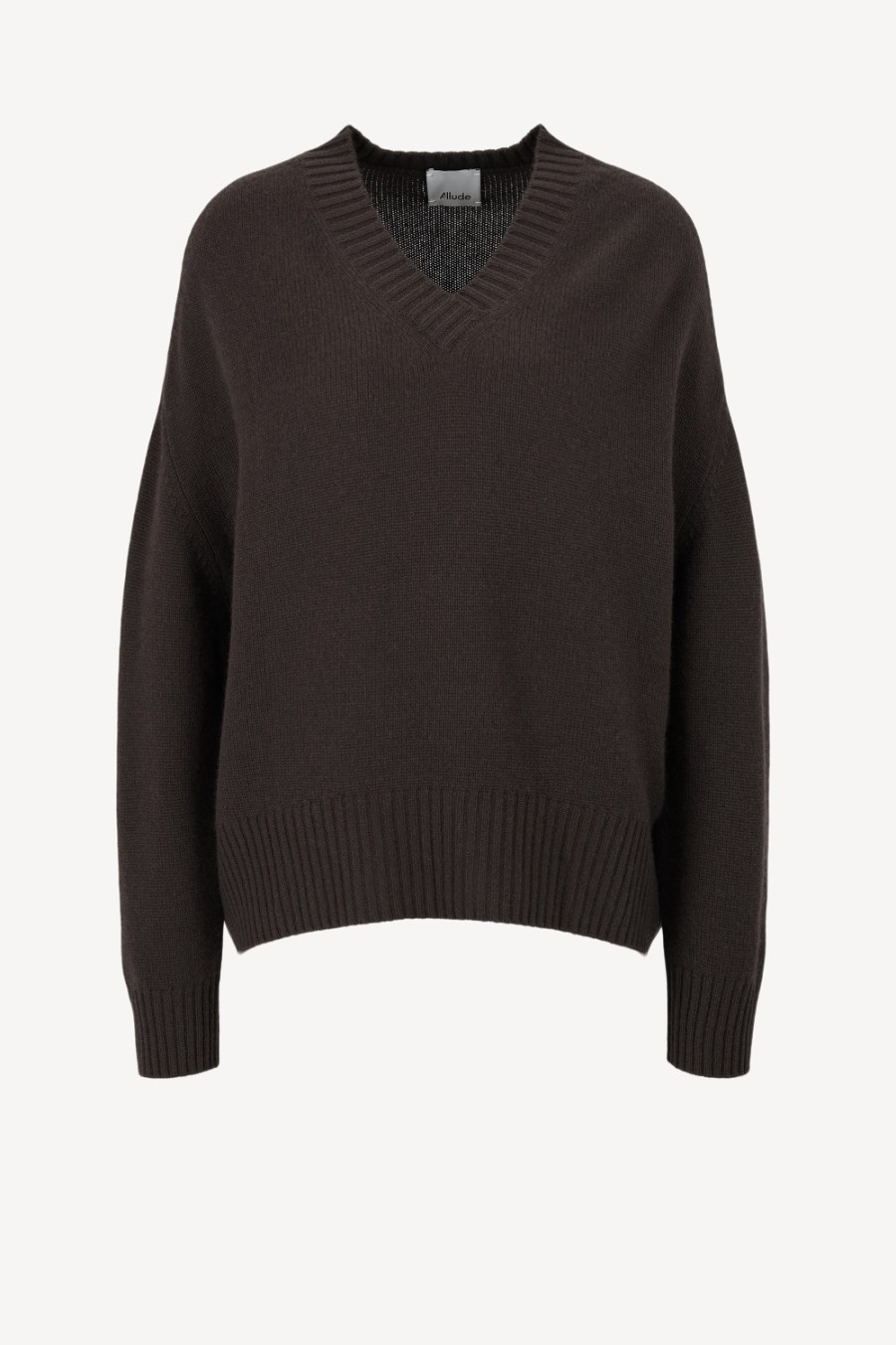 Vetements Allude | Pull Brun Avec Col En V