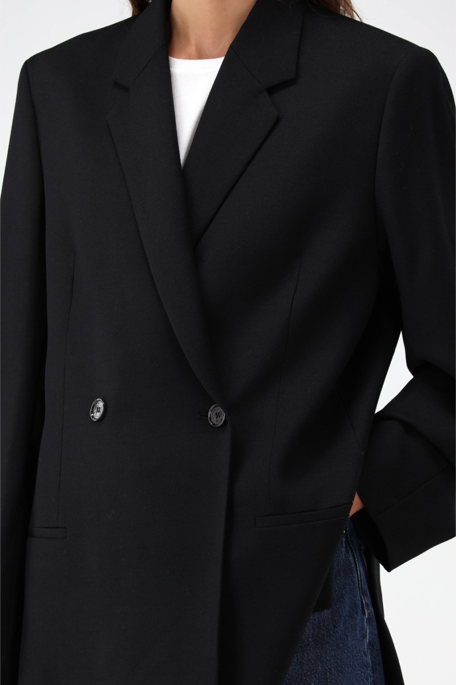 Vetements Toteme | Blazer Noir A Double Rangee