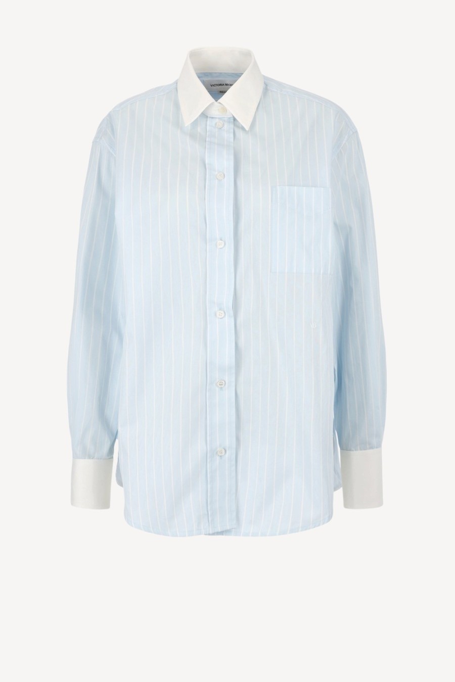 Vetements Victoria Beckham | Blouse Oversized Mens En Bleu Ciel/Blanc