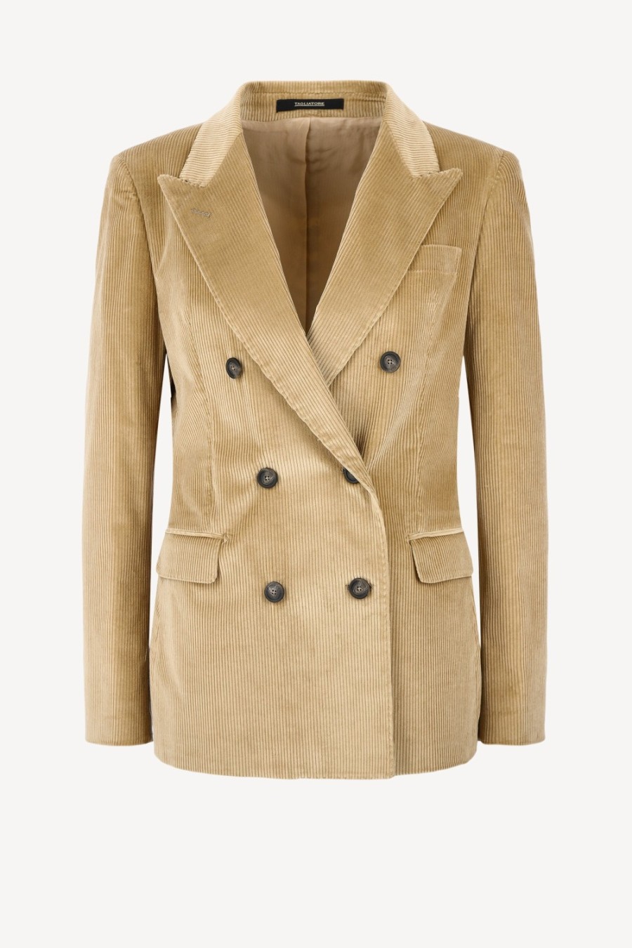 Vetements Tagliatore | Blazer En Velours Cotele Parigi En Beige