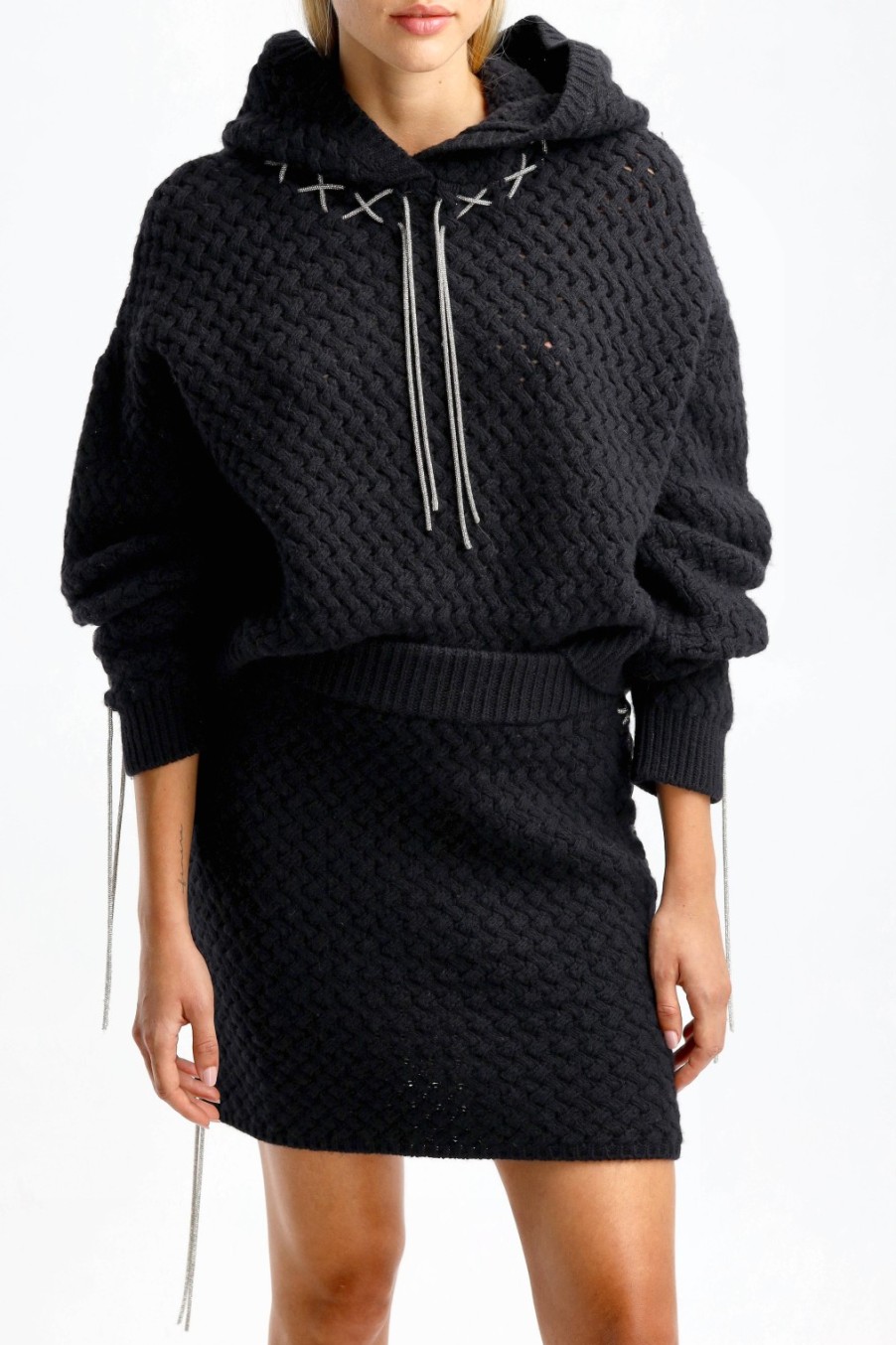 Vetements Giuseppe Di Morabito | Pull Aran En Noir