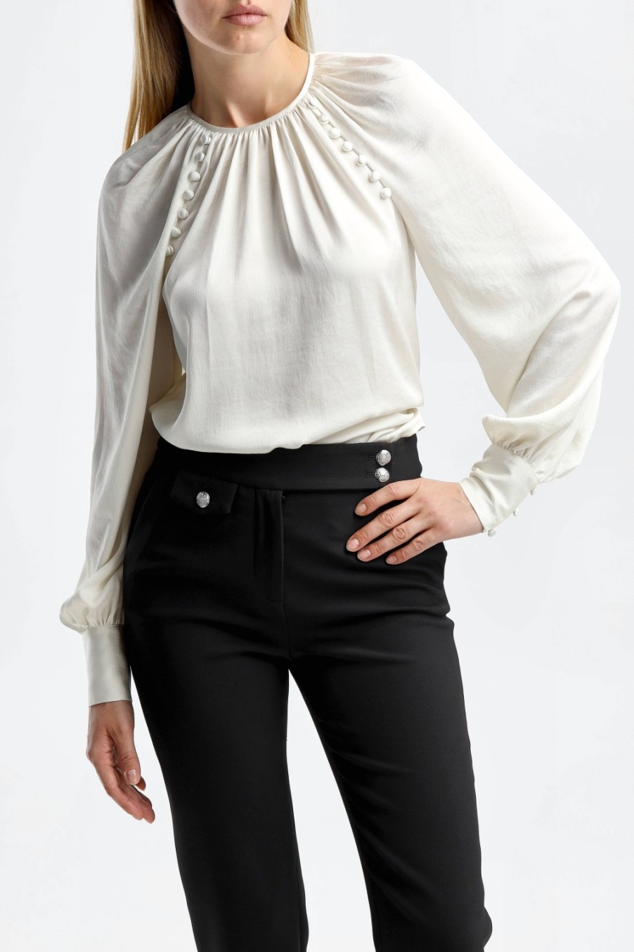 Vetements Veronica Beard | Blouse Khoa En Blanc Casse