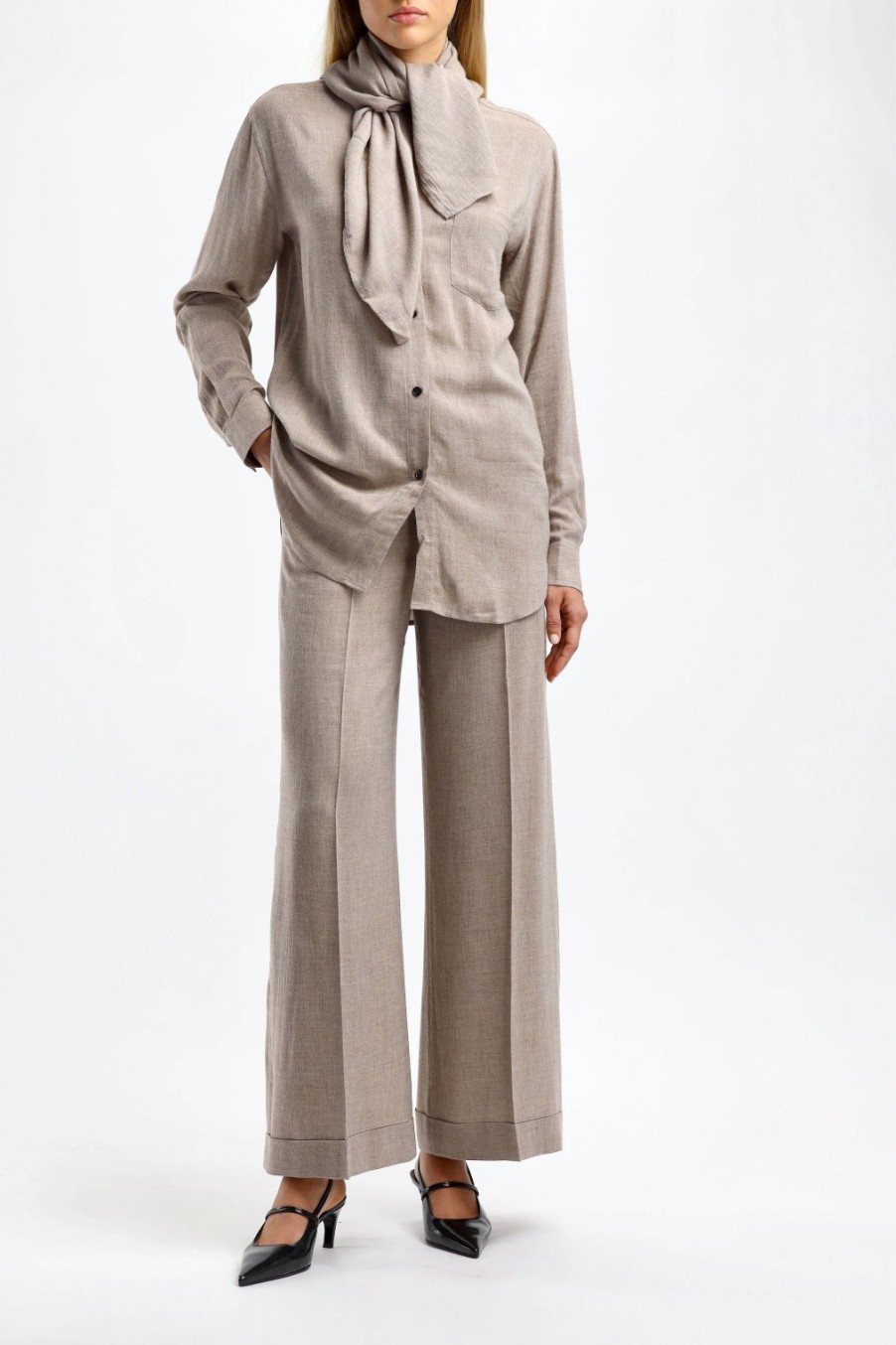 Vetements Toteme | Pantalon Wide Fluid Marron Clair