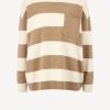 Vetements Ladneri | Pull-Over Stripes En Taupe/Blanc