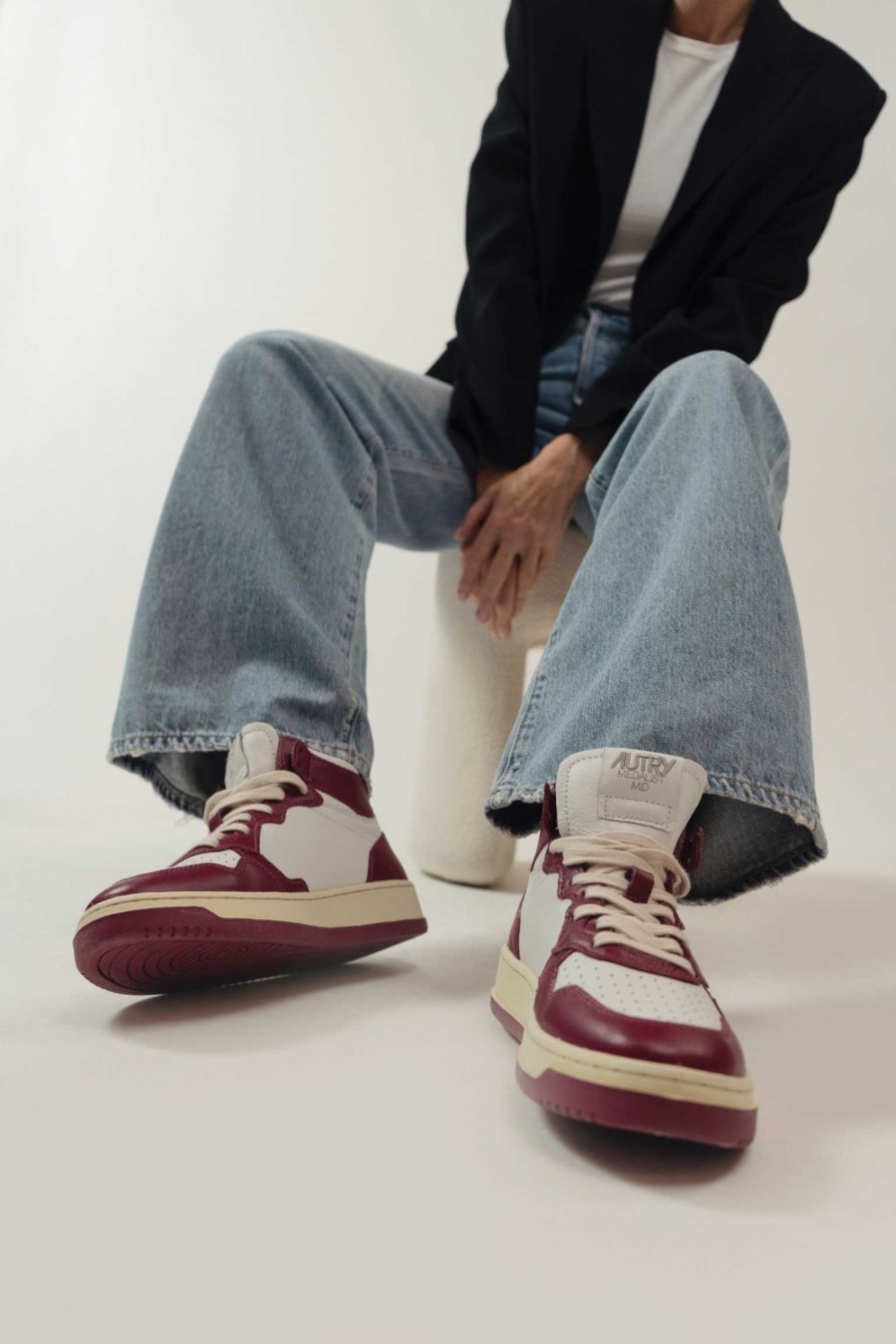 Chaussures Autry | Baskets Bicolor Up Mid En Blanc/Amethyste