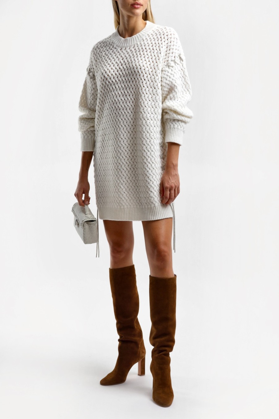 Vetements Giuseppe Di Morabito | Robe Aran En Blanc Laiteux
