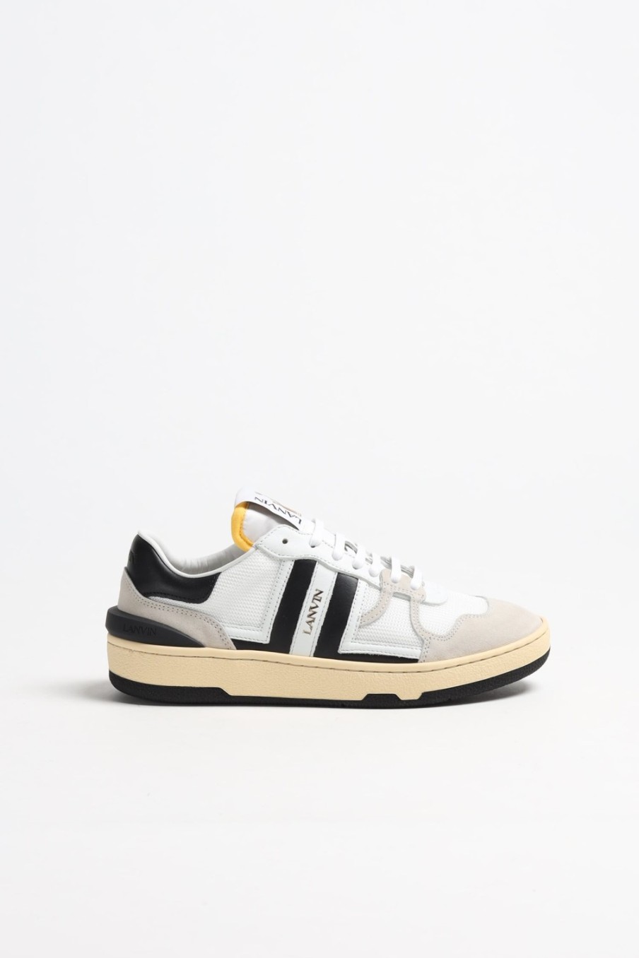 Chaussures Lanvin | Baskets Clay Low Top En Blanc/Noir