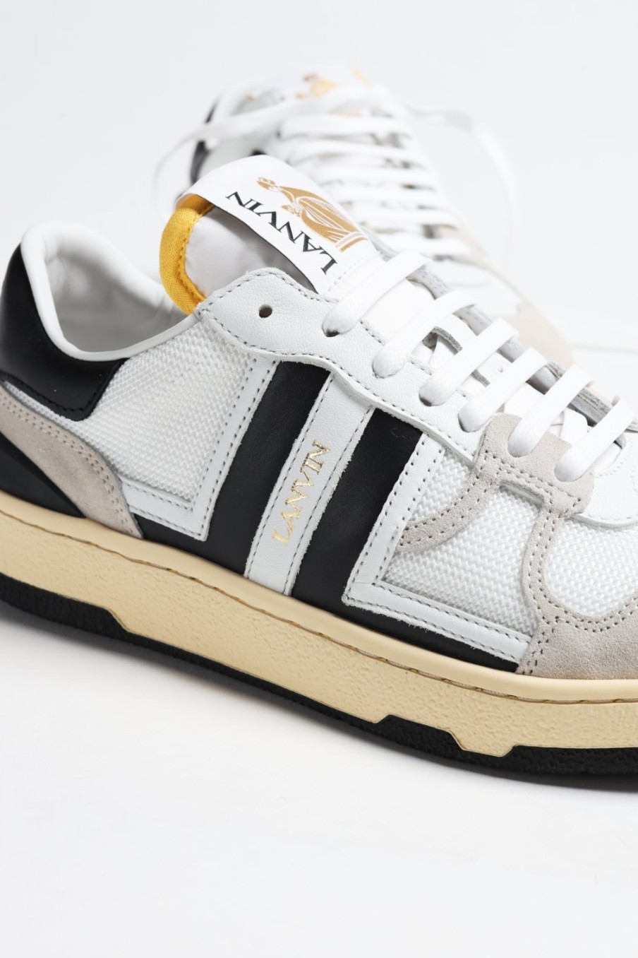 Chaussures Lanvin | Baskets Clay Low Top En Blanc/Noir