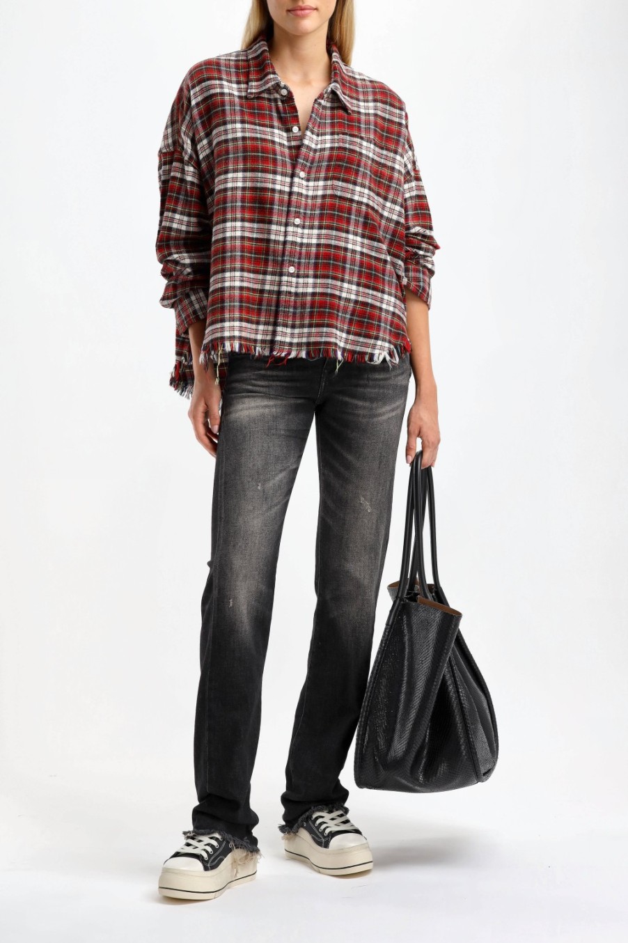 Vetements R13 | Blouse Drop Neck En Rouge/Ecru