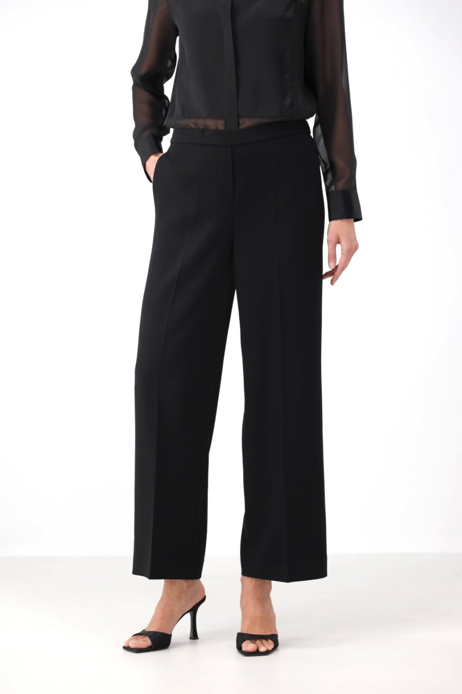 Vetements Theory | Pantalon Wide Pull On En Noir