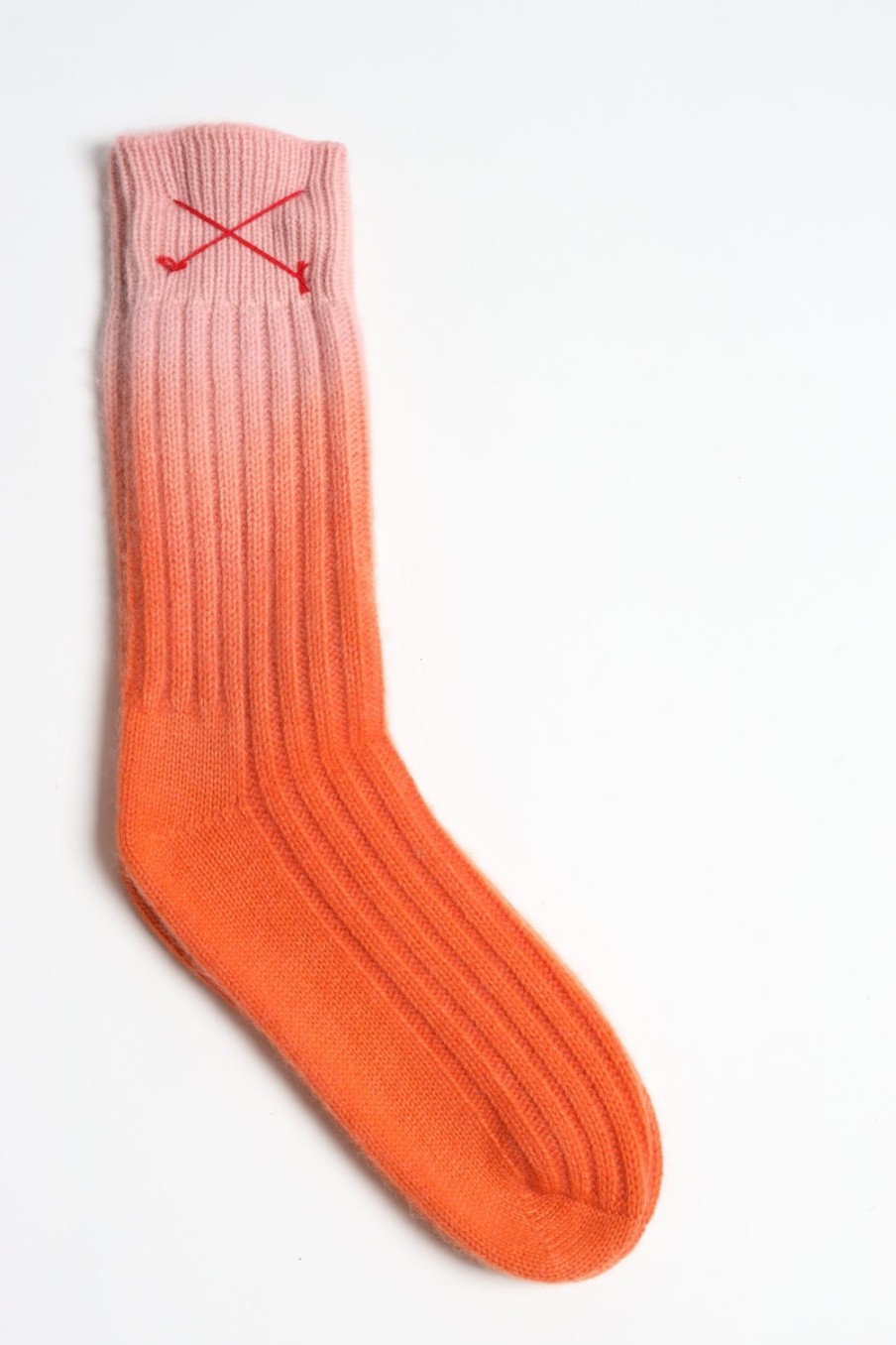 Accessoires Mell-o | Chaussettes En Cachemire Dip Dye En Rose/Orange