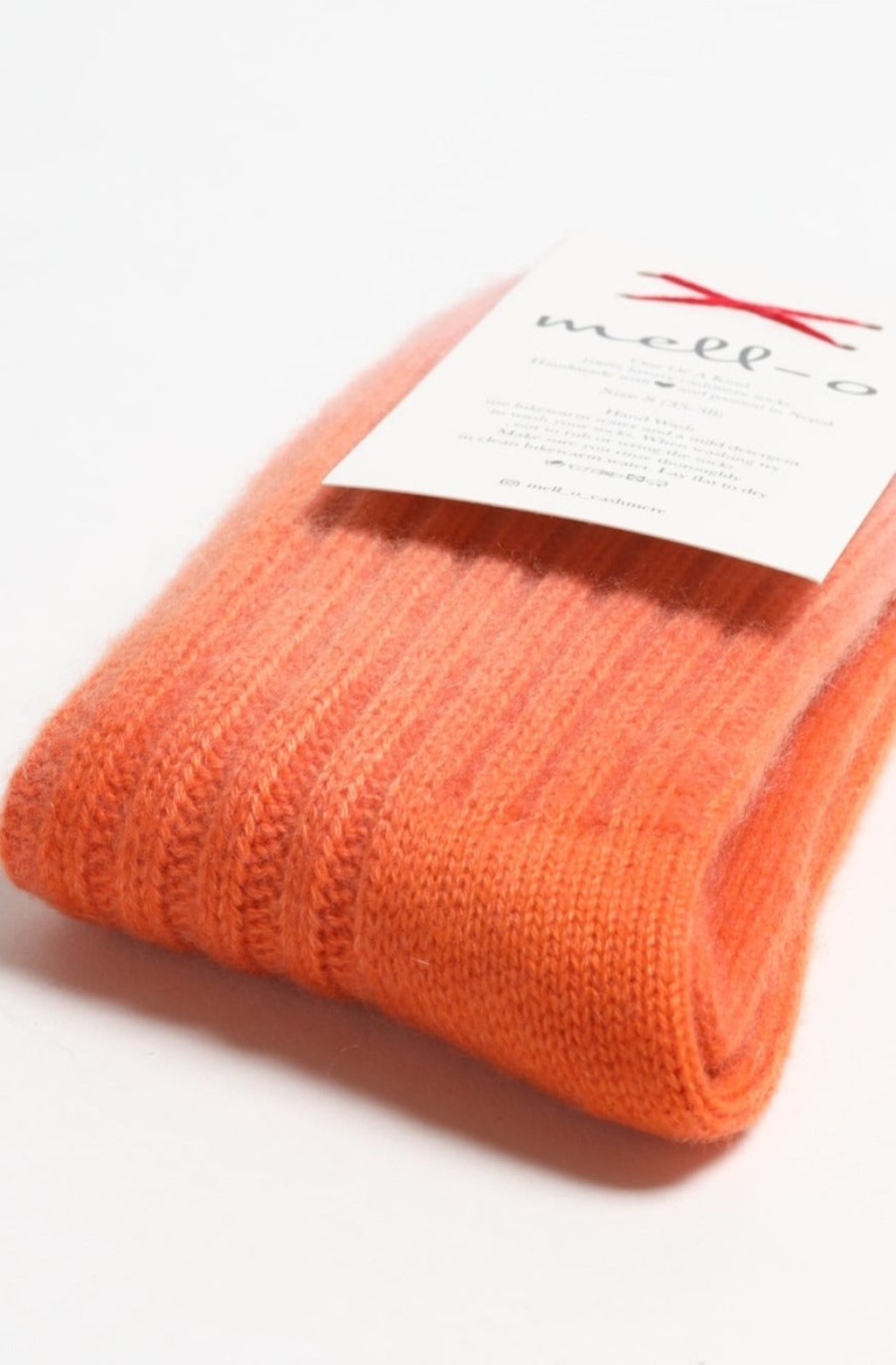 Accessoires Mell-o | Chaussettes En Cachemire Dip Dye En Rose/Orange