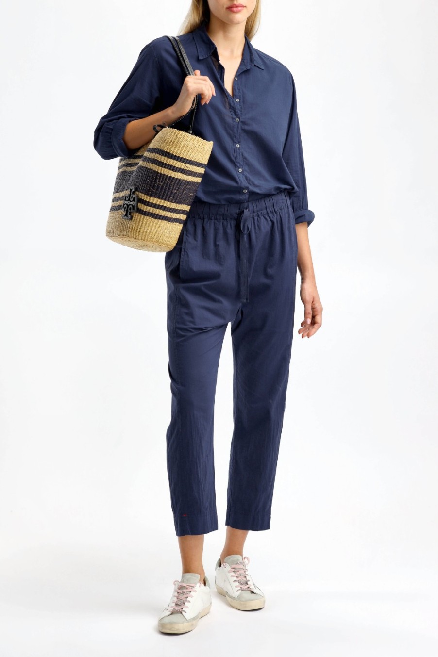 Vetements Xirena | Pantalon Draper En Bleu Marine