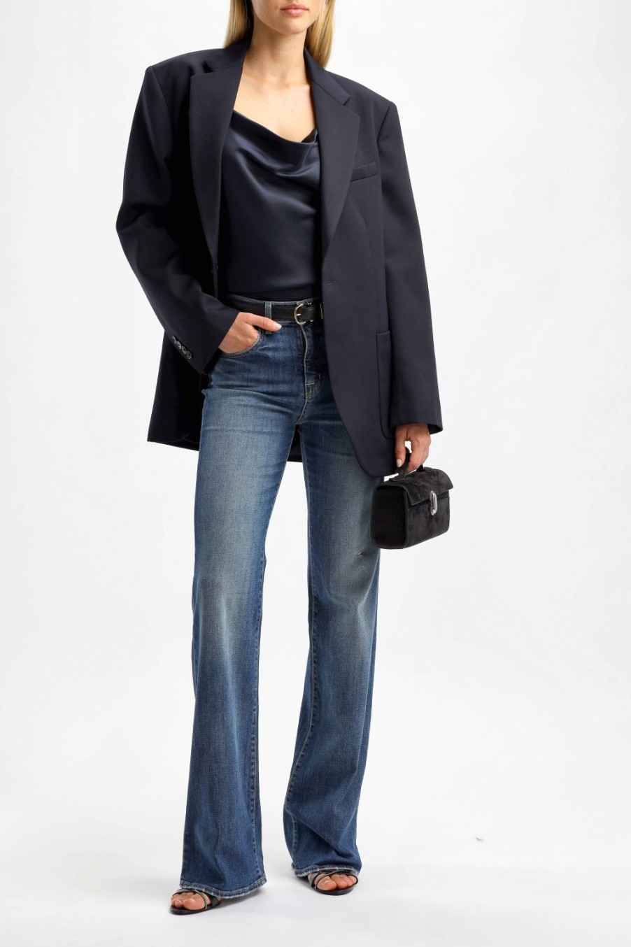 Vetements Nili Lotan | Cami Top Joris En Bleu Marine Fonce