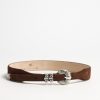 Accessoires Silver Ostrich | Ceinture Versailles Suede En Marron
