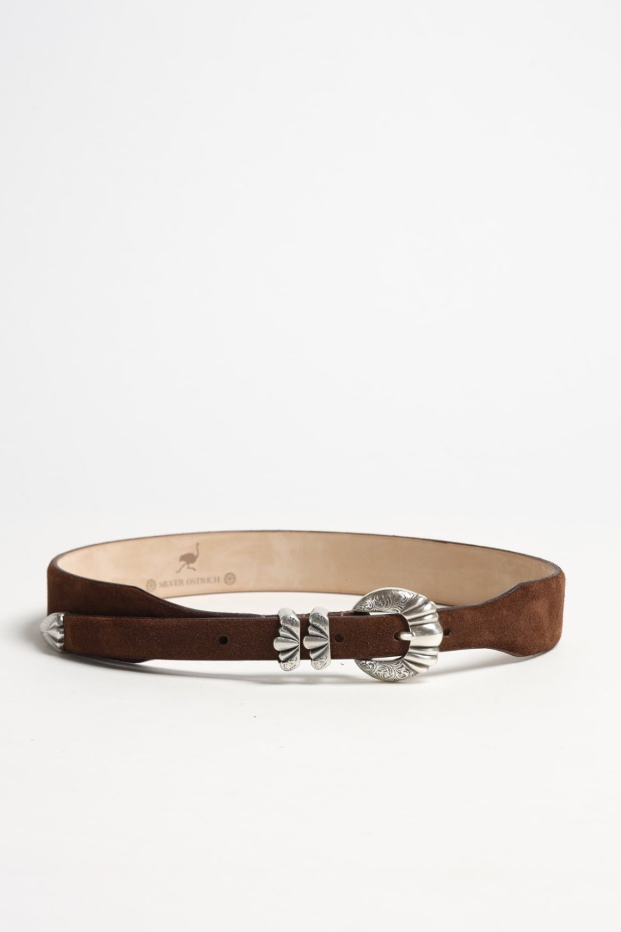 Accessoires Silver Ostrich | Ceinture Versailles Suede En Marron