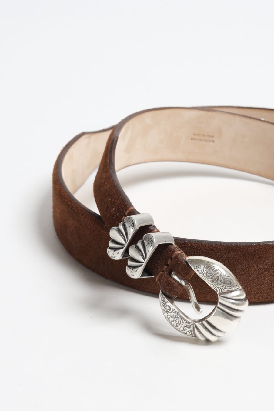 Accessoires Silver Ostrich | Ceinture Versailles Suede En Marron