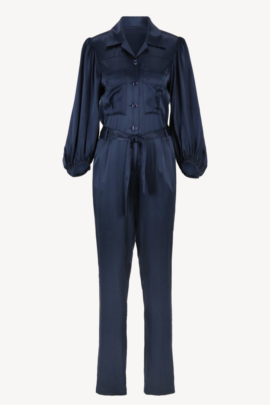 Vetements SoSue | Combinaison En Satin Bleu Marine
