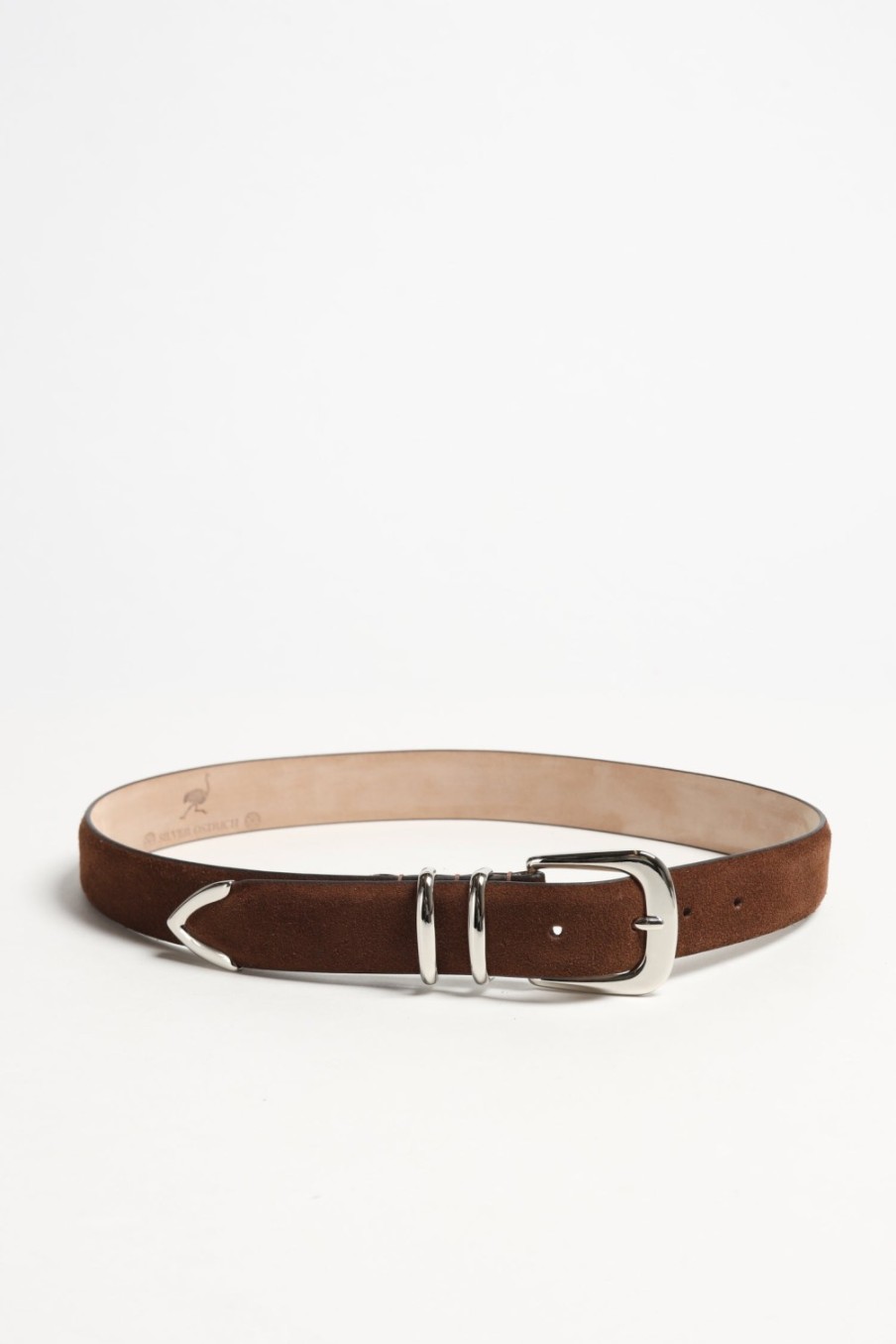 Accessoires Silver Ostrich | Ceinture First Class Suede En Marron
