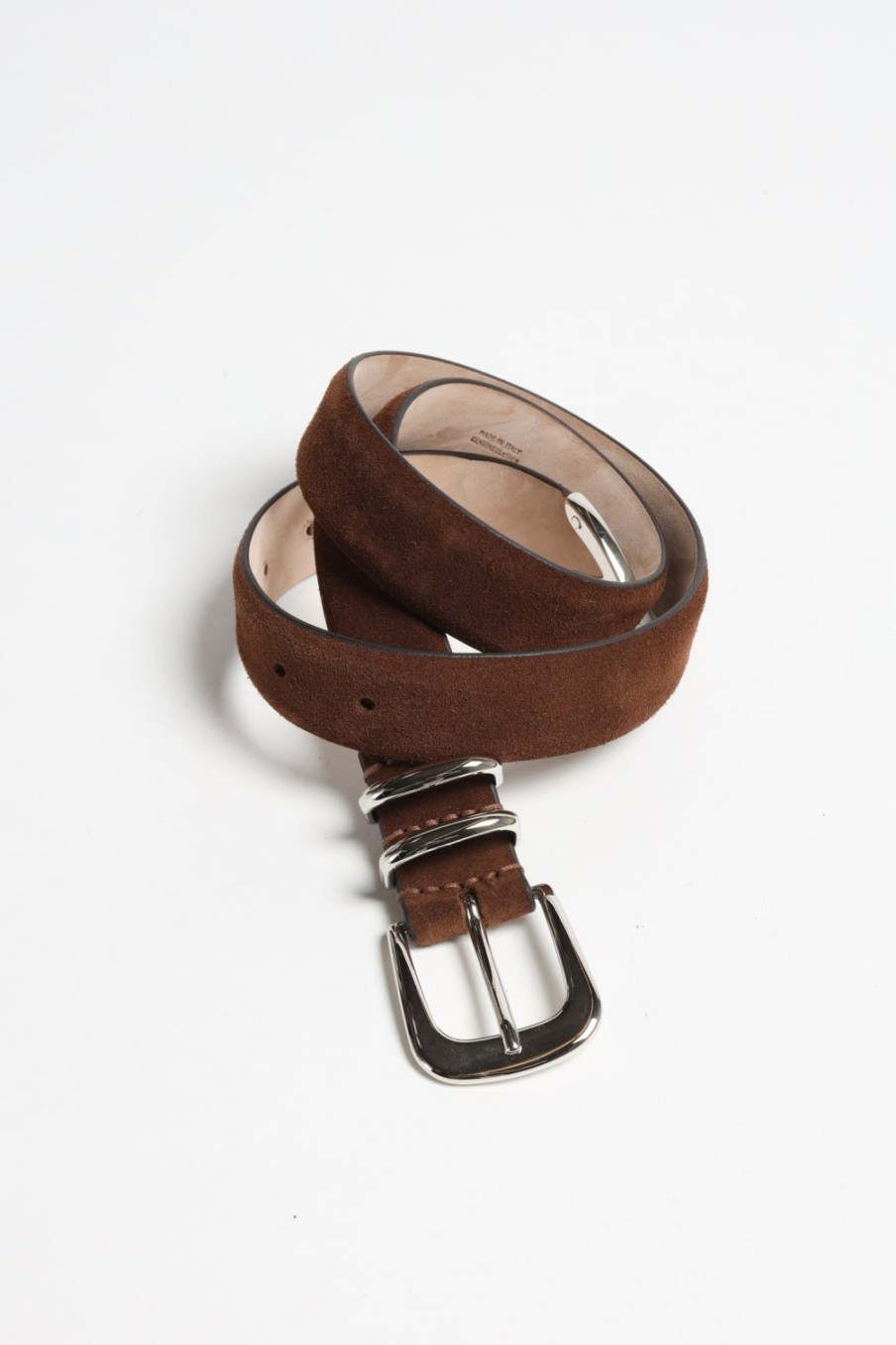 Accessoires Silver Ostrich | Ceinture First Class Suede En Marron