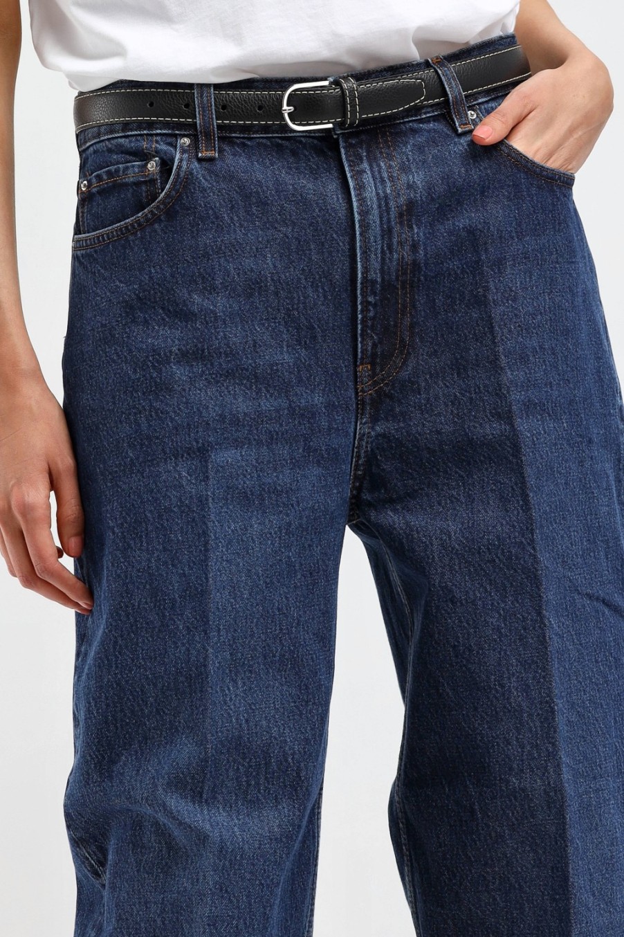 Accessoires Toteme | Ceinture Slim Trouser In Black Grain