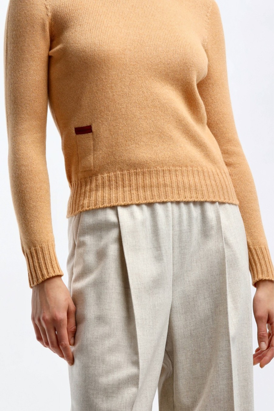 Vetements Agnona | Pull A Col Rond En Ambre