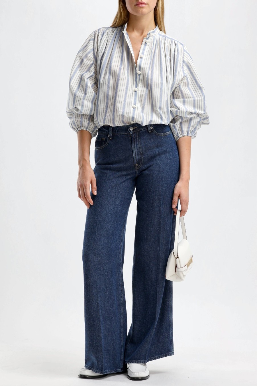 Vetements Zimmermann | Blouse Chintz Billow En Bleu/Blanc