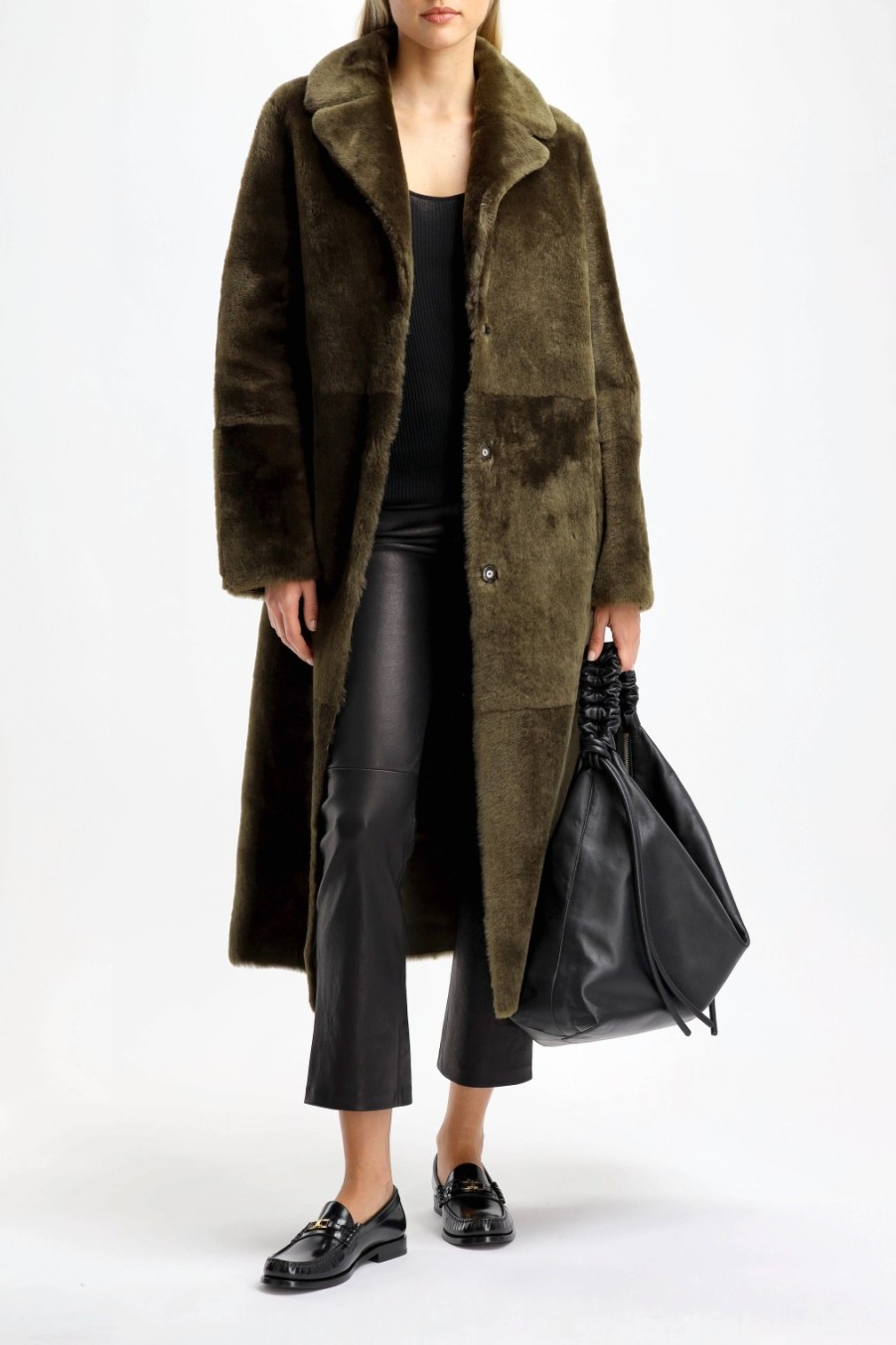 Vetements Yves Salomon | Manteau En Peau D'Agneau Classique A Olivier