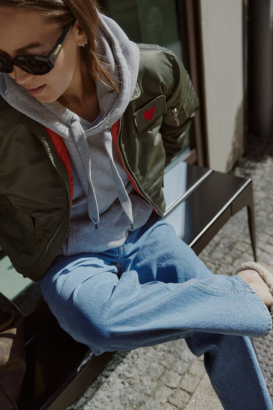 Vetements Schott x Anita Hass | Veste Dan W 'Heart' En Army