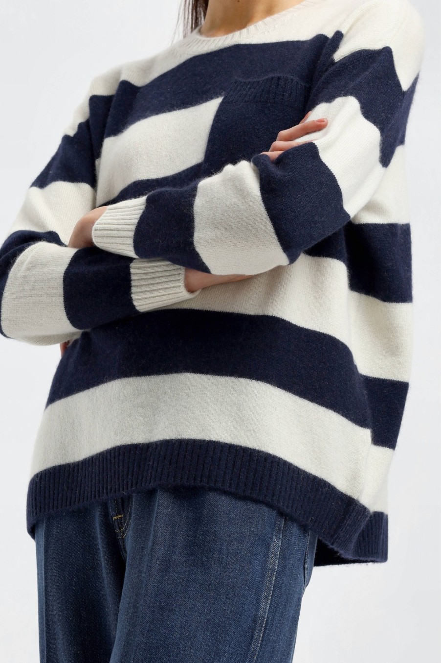 Vetements Ladneri | Pull-Over Stripes En Marine/Blanc