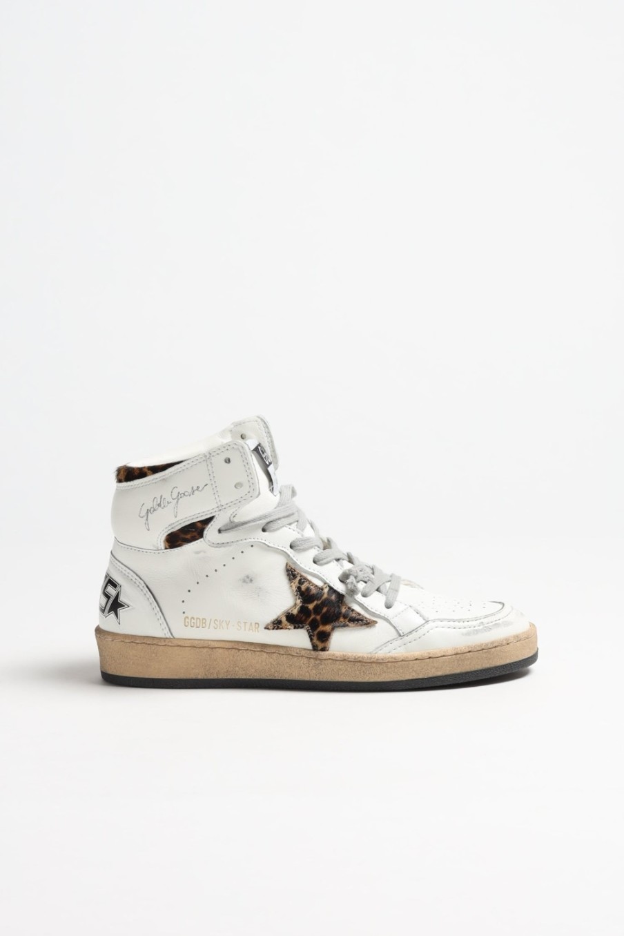 Chaussures Golden Goose | Baskets Sky Star Leo En Blanc/Marron
