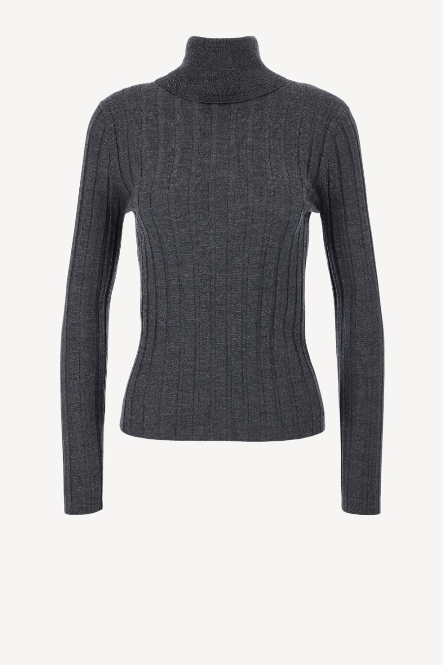 Vetements Allude | Pull A Col Roule Ripped En Bleu Gris