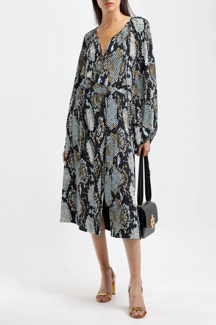 Vetements Proenza Schouler | Robe Chemisier Crepe Snake En Noir