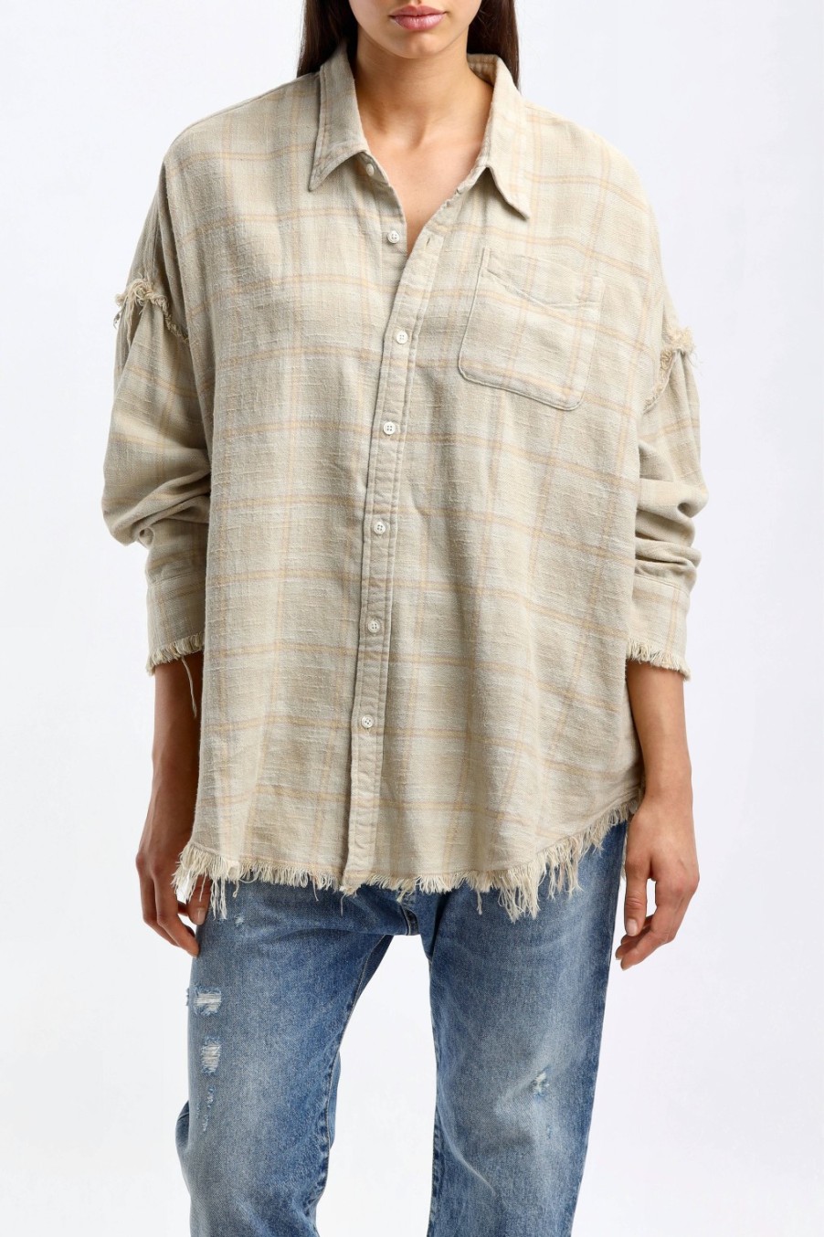 Vetements R13 | Blouse Drop Neck En Kaki Overdye