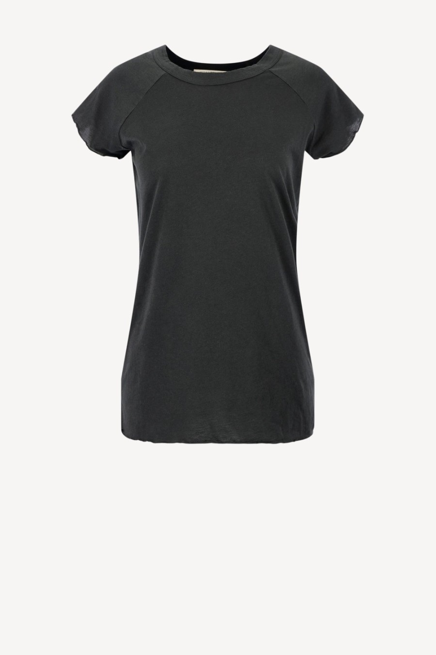 Vetements Nili Lotan | T-Shirt Short Baseball En Noir Delave
