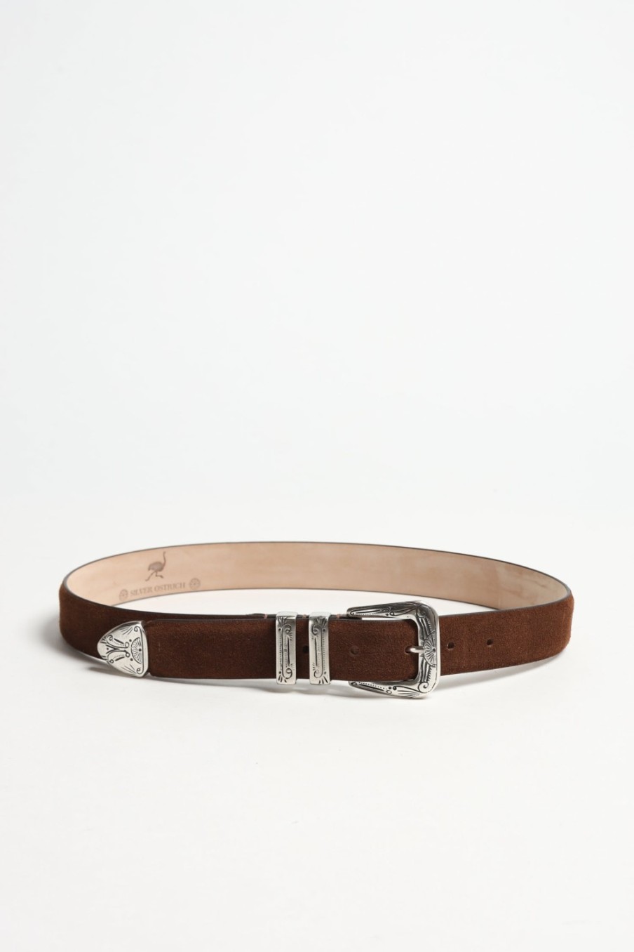Accessoires Silver Ostrich | Ceinture Gipsy Suede En Marron