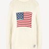 Vetements Denimist | Pullover Drapeau Americain En Ecru