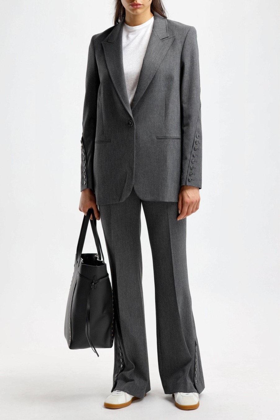 Vetements Lala Berlin | Blazer Jula A Rayures Anthracite