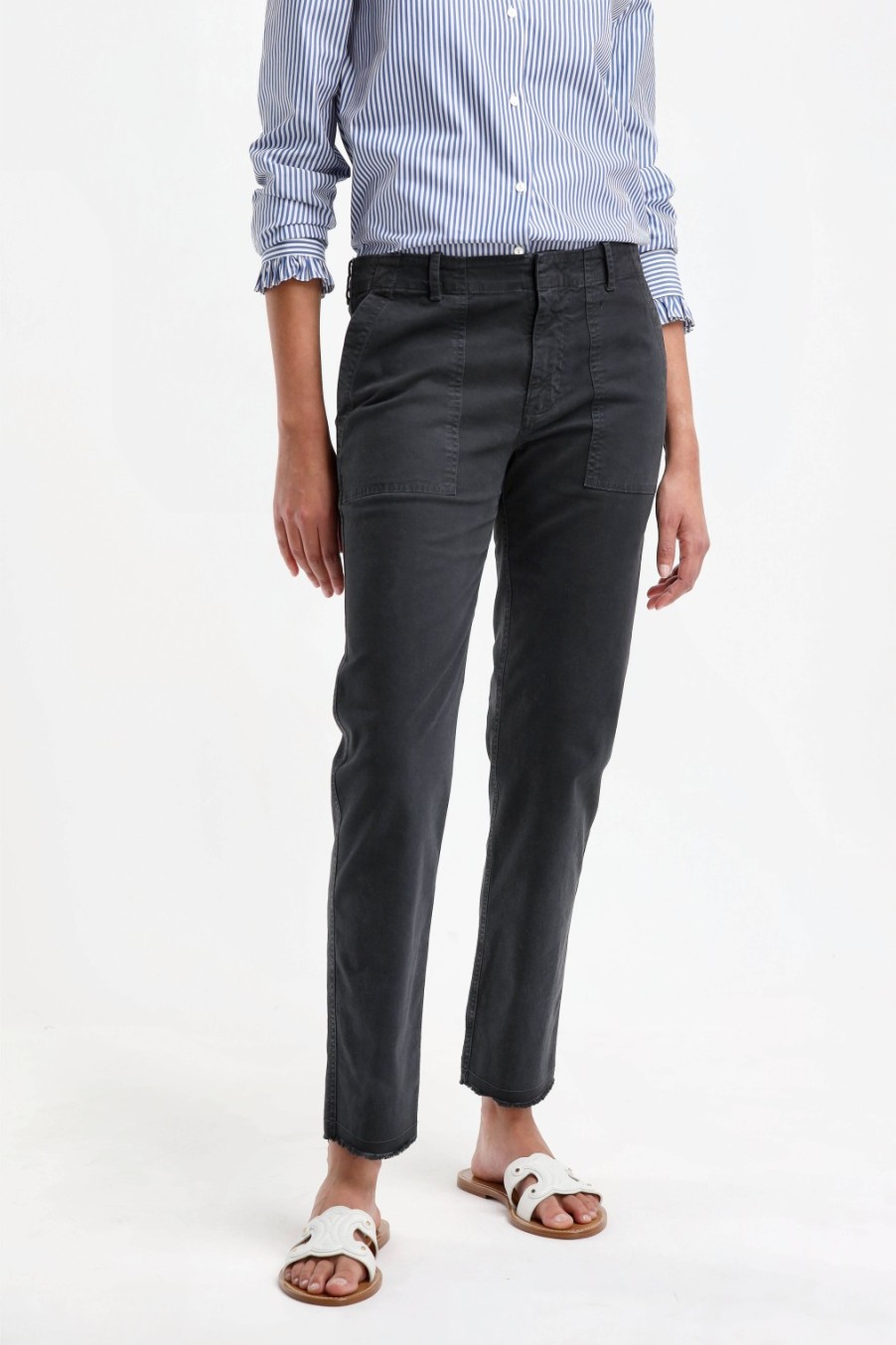 Vetements Nili Lotan | Pantalon Jenna En Carbone