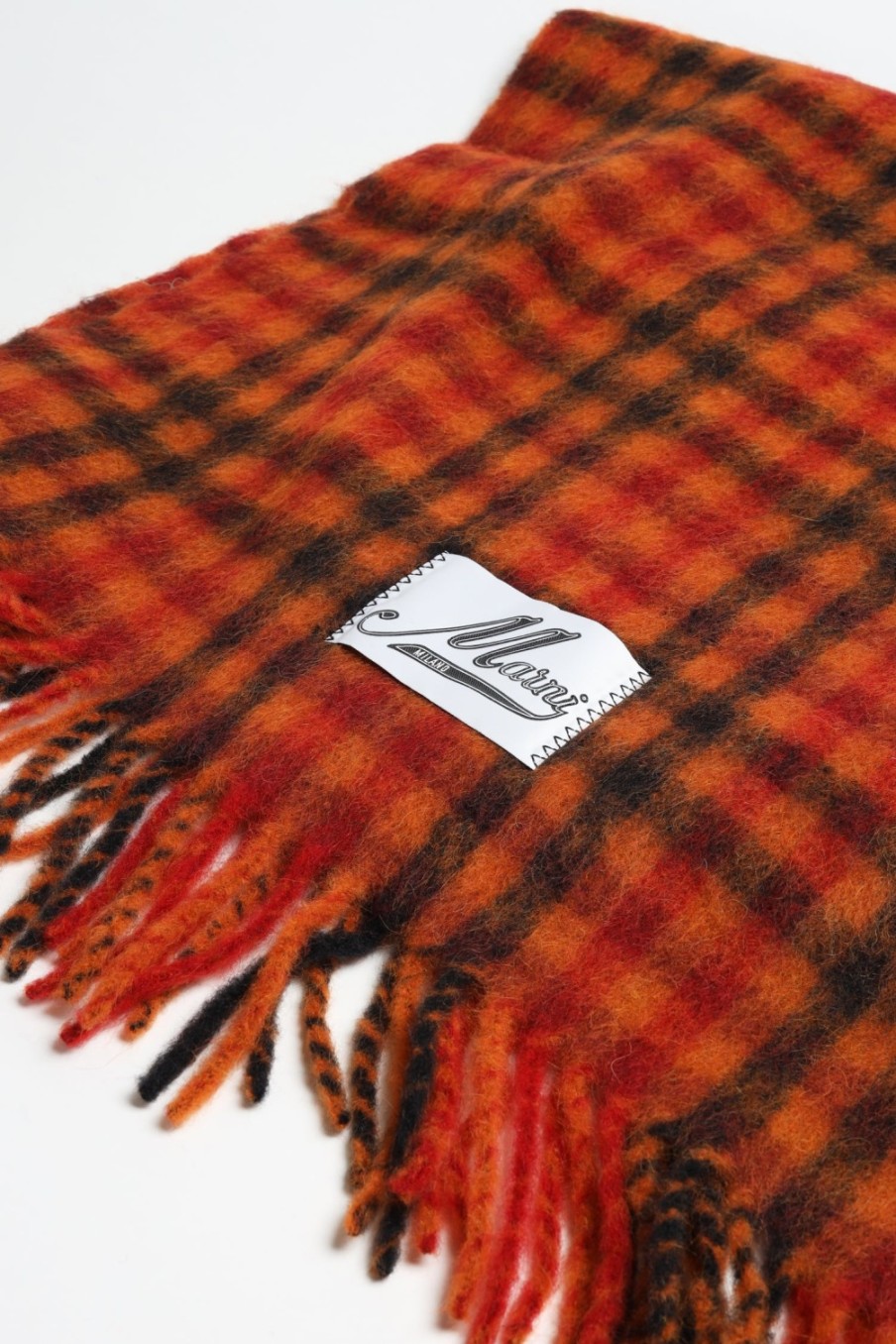 Accessoires Marni | Echarpe A Carreaux Orange Clair
