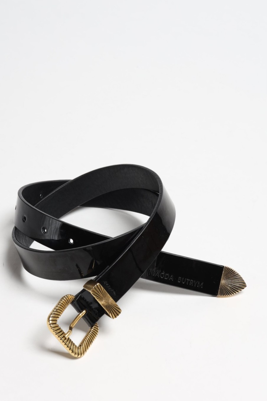 Accessoires Magda Butrym | Ceinture Western En Noir/Vinyle