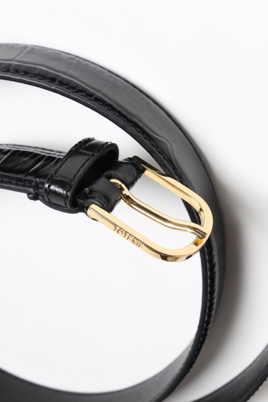 Accessoires Toteme | Ceinture Slim Trouser A Black Croco